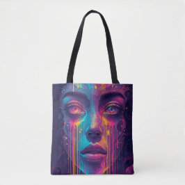 Melting Reality Tote Bag – Trippy Psychedelic Neon トートバッグ