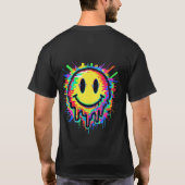 Melting Smiley Face T-Shirt – Psychedelic Color Di Tシャツ (裏面)