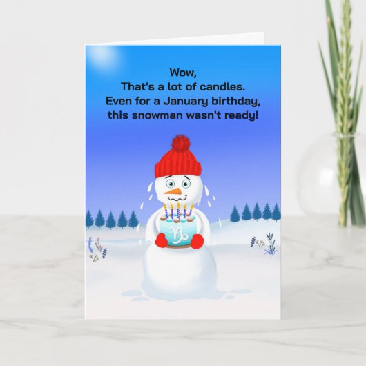 Melting Snowman January Birthday Capricorn  カード (正面)
