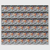 Melting Snowmen Sitting Around a Campfire ラッピングペーパー (フラット)