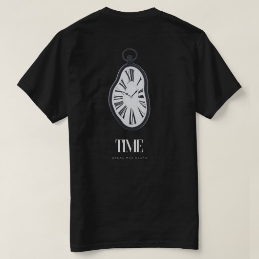 Melting Surreal Clock - Timeless Art Design Tシャツ (デザイン裏面)