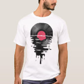Melting Vinyl Record Retro Design Tシャツ (正面)