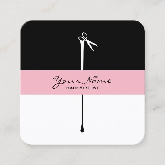 MELTPOINTはさみ美容師 スクエア名刺 (正面)