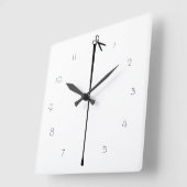 MELTPOINTホワイトホットブラックハサミ スクエア壁時計 (傾斜)