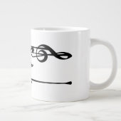 MELTPOINTホワイトホットブラックGクレフ、 音符記号'イルマエストロ' ジャンボコーヒーマグカップ (右)