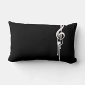MELTPOINT B/W G-クレフ、 音符記号カスタム色 ランバークッション (裏面)
