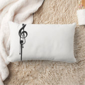 MELTPOINT B/W G-クレフ、 音符記号カスタム色 ランバークッション (ブランケット)