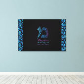 Mem Hebrew文字バルミツワーメモリサインインボード キャンバスプリント (インサイチュ (ウッドフロア))