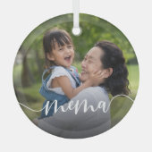 Memaおばあちゃんのスクリプトオーバーレイ ガラスオーナメント (正面)