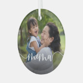 Memaおばあちゃんのスクリプトオーバーレイ ガラスオーナメント (正面左)