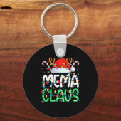 Mema Claus Christmas Lights Pajama Family Matching キーホルダー (正面)