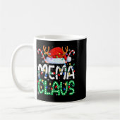 Mema Claus Christmas Lights Pajama Family Matching コーヒーマグカップ (左)
