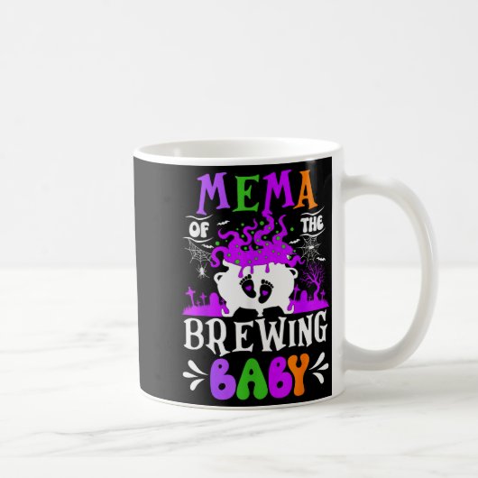 Mema Of The Brewing Baby Grandma To Be Halloween コーヒーマグカップ (右)