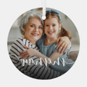 Memawおばあちゃんのスクリプトオーバーレイ ガラスオーナメント (裏面)