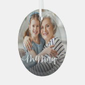 Memawおばあちゃんのスクリプトオーバーレイ ガラスオーナメント (正面左)