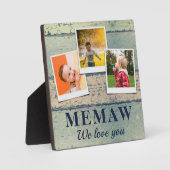 Memawパーソナライズされた Kids Children 3 Photo Collage フォトプラーク (正面)