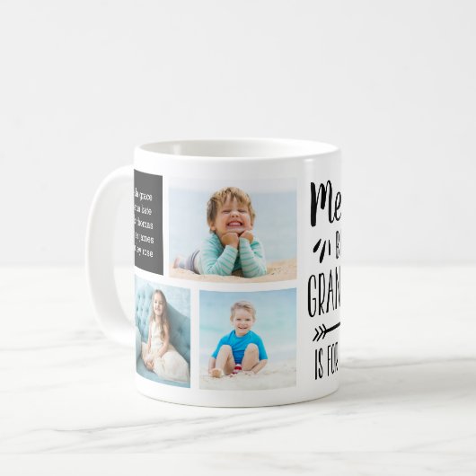 Memaw孫おもしろいの名前とフォトコラージュ コーヒーマグカップ (正面左)