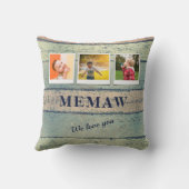 Memaw孫パーソナライズされた3 Photo Collage クッション (裏面)
