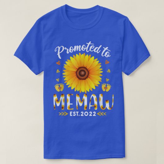 Memaw Est 2022ヒマワリに昇格New Memaw Tシャツ (デザイン正面)
