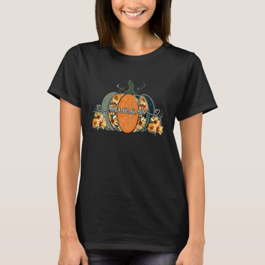 Memaw Fall Pumpkin Sunflowers Autumn Thanksgiving Tシャツ (正面)