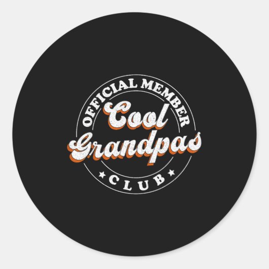 Member Cool Grandpas Club For New Grandfather ラウンドシール (正面)