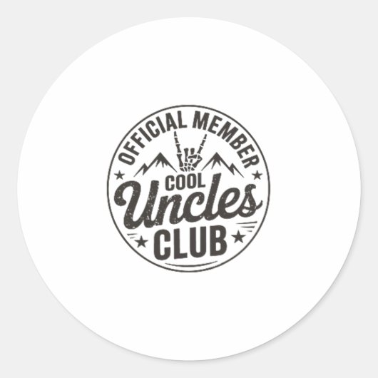 Member Cool Uncles Club Funny Uncle Father's Day  ラウンドシール (正面)