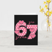 Meme 67 6 7 Six Seven Funny Valentines Day  カード (黄色い花)