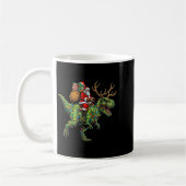 Meme 67 Christmas Santa Riding Dinosaur T Rex Boys コーヒーマグカップ (左)