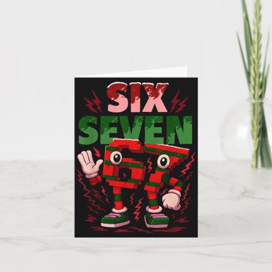 Meme 6 7 Six Seven Italian Brainrot Christmas Red  カード (正面)