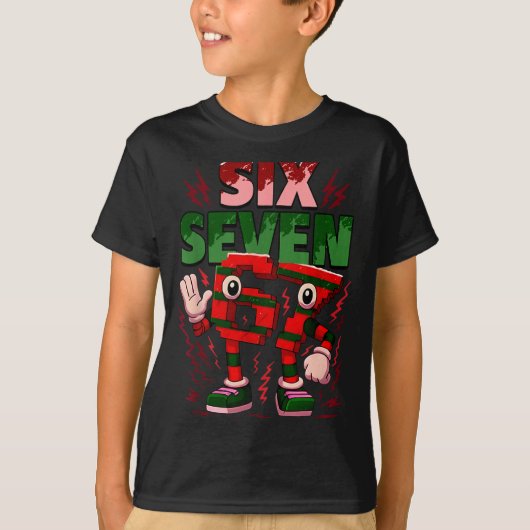 Meme 6 7 Six Seven Italian Brainrot Christmas Red  Tシャツ (正面)