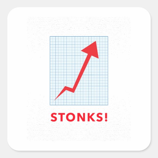 Meme Artwork Stonks | Business Capitalism Profit スクエアシール (正面)