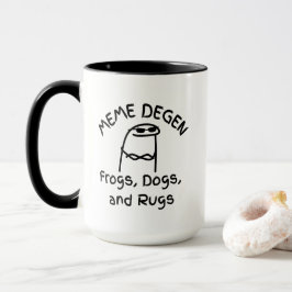 MEME DEGEN - カエル、犬、カーペット | 楽しい仮想通貨 マグカップ