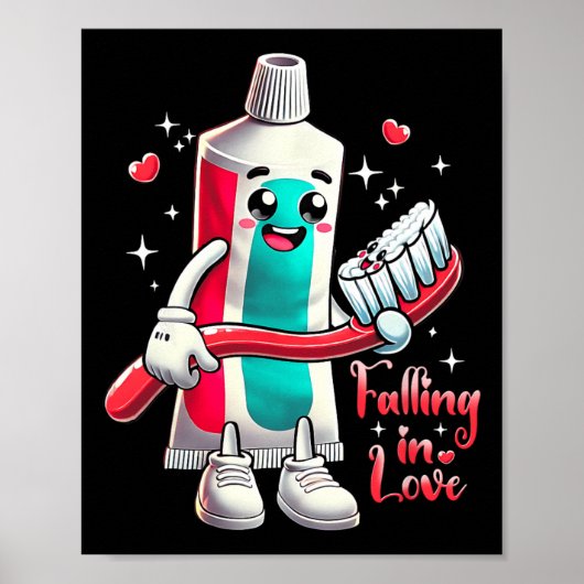 Meme Falling Inlove Valentine Toothpaste Love Toot ポスター (正面)