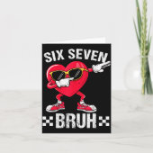 Meme Funny 67 Six Seven Bruh Heart Valentines Men  カード (正面)