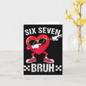 Meme Funny 67 Six Seven Bruh Heart Valentines Men  カード (黄色い花)