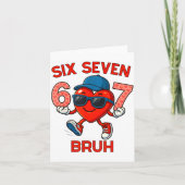 Meme Funny 67 Six Seven Bruh Heart Valentines Men カード (正面)