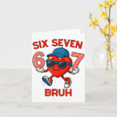 Meme Funny 67 Six Seven Bruh Heart Valentines Men  カード (黄色い花)