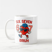 Meme Funny 67 Six Seven Bruh Heart Valentines Men  コーヒーマグカップ (左)