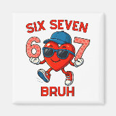 Meme Funny 67 Six Seven Bruh Heart Valentines Men  マグネット (正面)