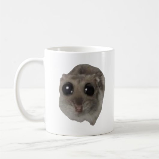 meme, hamster, hamster meme, sad hamster, funny コーヒーマグカップ (左)