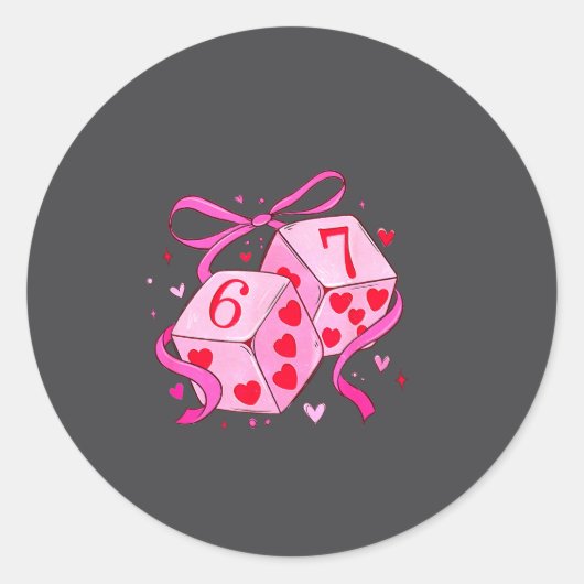 Meme Playing Cards Valentine,preppy Funny Coquette ラウンドシール (正面)