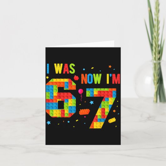 Meme Six Seven Boys Building Birthday I Was 6 Now  カード (正面)