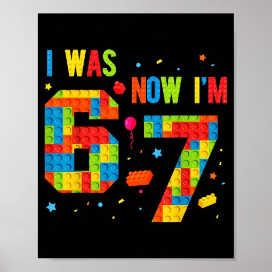 Meme Six Seven Boys Building Birthday I Was 6 Now  ポスター (正面)