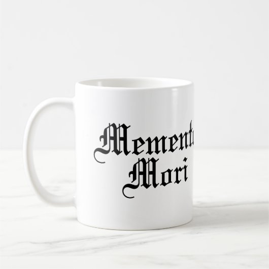 Memento Mori – ラテンフレーズ コーヒーマグカップ (左)