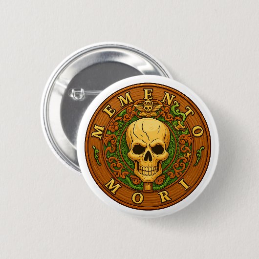Memento Mori Button by Phil Elmore 缶バッジ (正面&裏面)