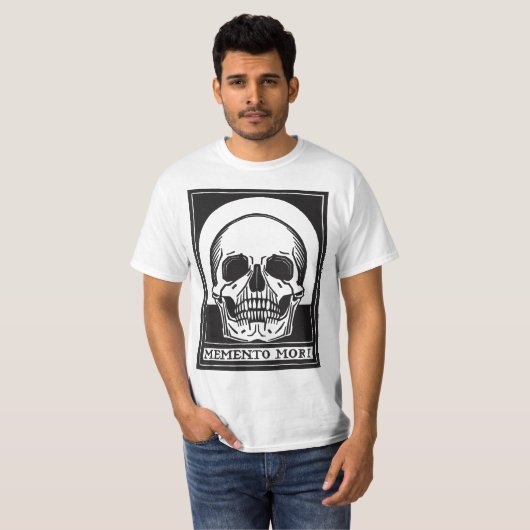 Memento Mori Human Skull Remember Death  Tシャツ (正面フル)