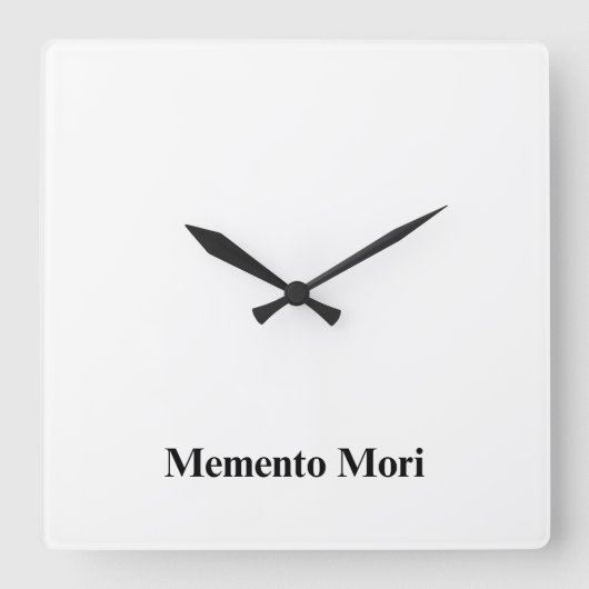 Memento Mori Minimalist Wall Clock スクエア壁時計 (正面)
