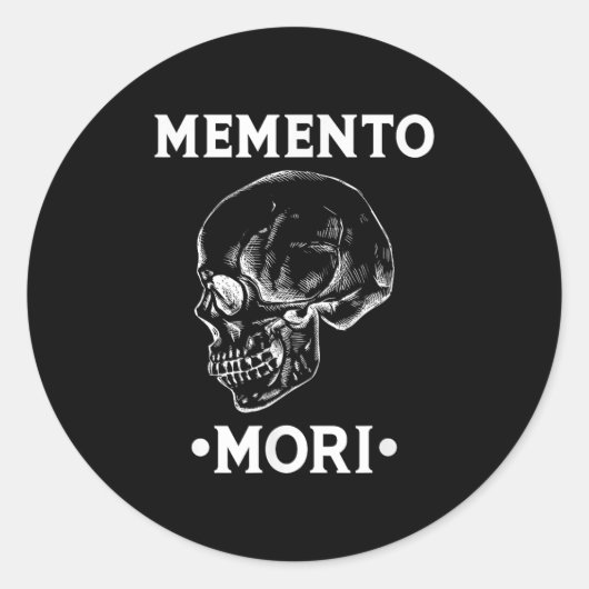Memento Mori Skull Stoicism Philosophy ラウンドシール (正面)