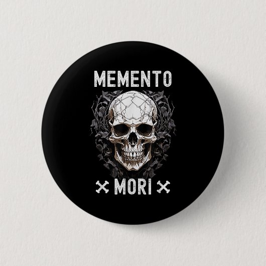 Memento Mori Stoic Finances Stoicism Philosophy Q 缶バッジ (正面)