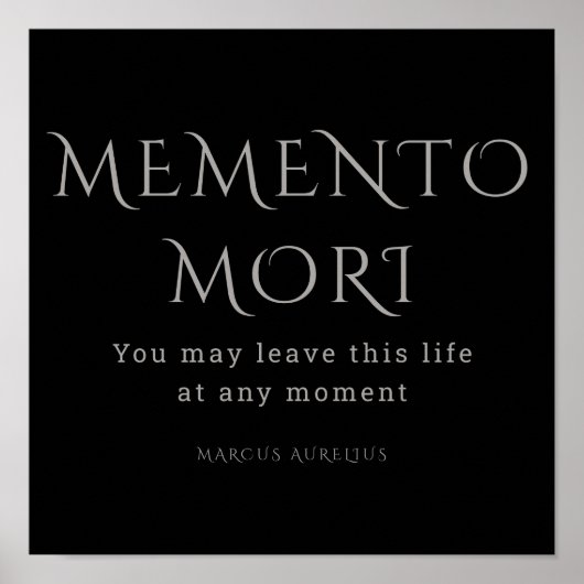 Memento Mori、Stoicism、Marcus Aurelius ポスター (正面)